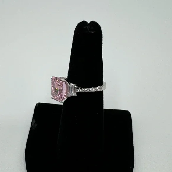 2ct Radiant Pink Sapphire Ring - Picture 5 of 8